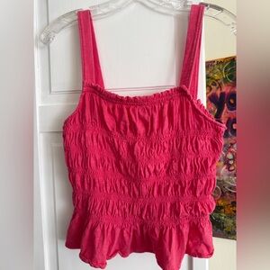 Universal Thread 100% Cotton Pink Smocked Tank Top
